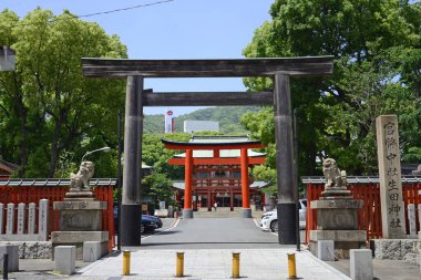 Japonya 'daki Ikuta Tapınağı' nın manzarası