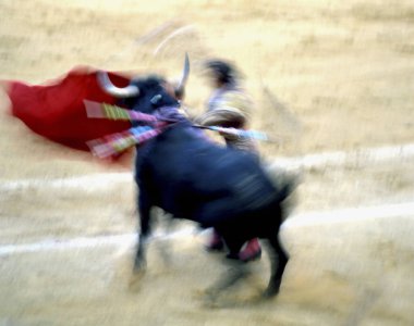 Matador 'da boğa saldırıyor