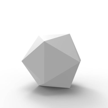 Beyaz arkaplanda çokgenin 3d görüntülenmesi 
