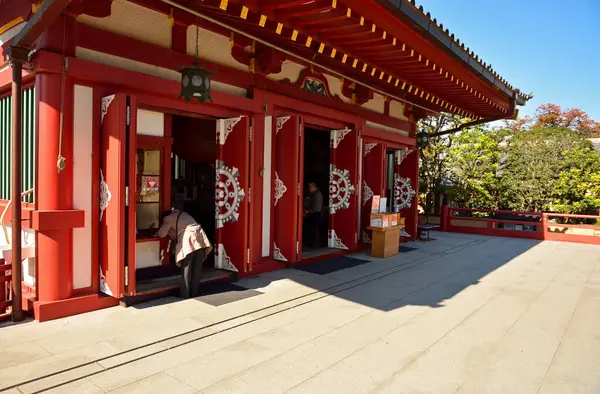 Vista Panorâmica Requintada Antigo Santuário Japonês — Fotografia de Stock