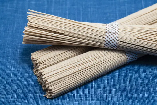 Uncooked soba noodles. Traditional Japanese noodles