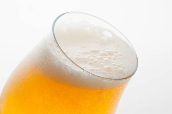 Vaso Cerveza Estudio Sobre Fondo Blanco —  Fotos de Stock