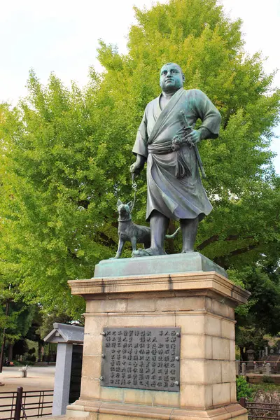 Красивий Саїго Такаморі Останній Самурай Пам Ятник Бронзової Статуї Зведений — стокове фото