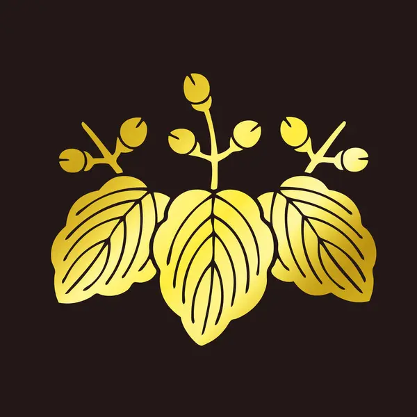 Traditional Japanese Family Crest Logo Illustration Golden Color — Stock Photo, Image