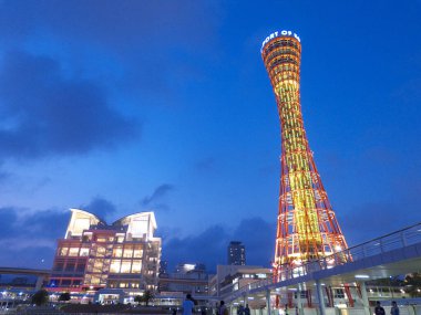 Kobe Limanı, Kansai Kulesi, gece Japonya