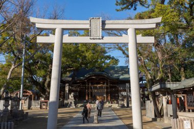 Tokyo, Japonya - 16 Kasım 16016 Sonbaharda parkta yürüyen 16 kişi