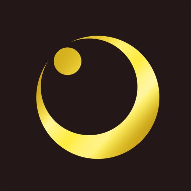 Geleneksel Japon aile arması logosu altın rengi gösteriyor