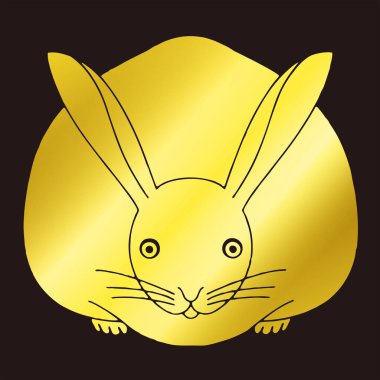 Geleneksel Japon aile arması logosu altın rengi gösteriyor