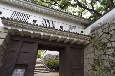 Tarihi bir Japon tapınağının muhteşem manzara fotoğrafı.