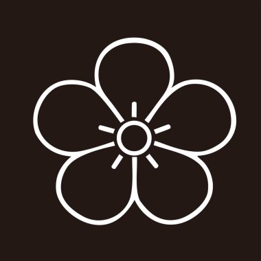 siyah ve beyaz çiçek tasarımı, minimalist illüstrasyon