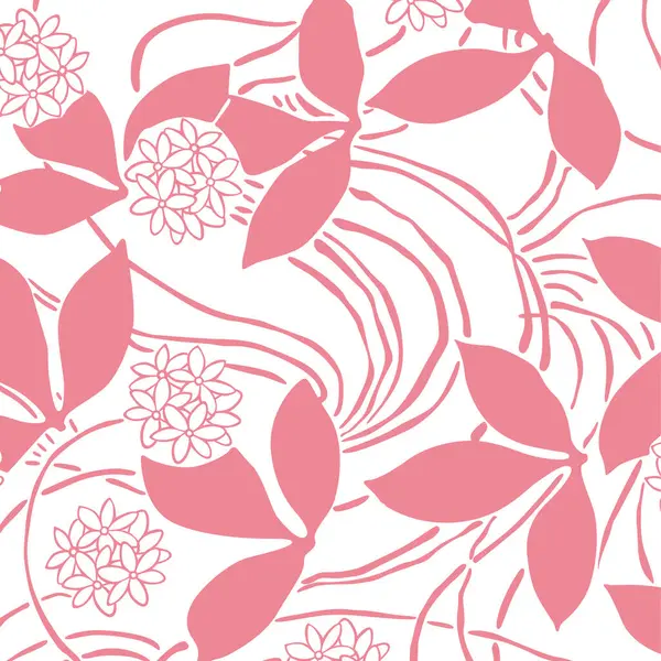 Illustration Florale Dessinée Main Modèle Pour Textile Livre Papier Emballage — Photo