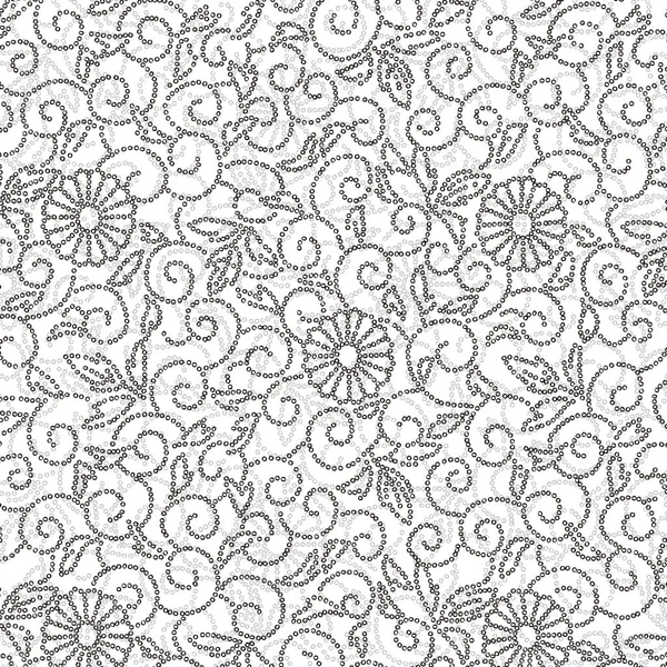 花の要素が付いている黒く 白いパターン — ストック写真