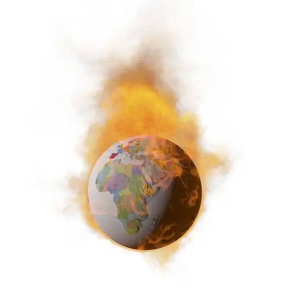 地球の火災 地球温暖化の概念 — ストック写真