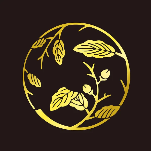 Tradycyjne Japońskie Logo Herbu Rodziny Ilustracja Złotego Koloru — Zdjęcie stockowe