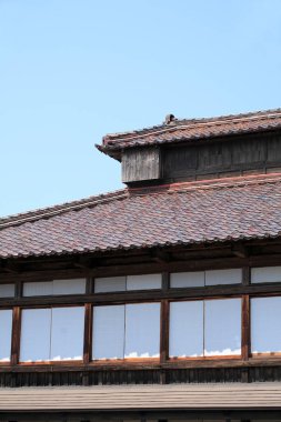 Eski geleneksel Japon mimari detayı. 