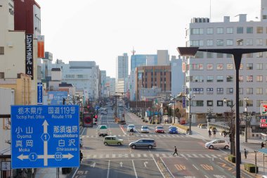 Downtown of Utsunomiya, Tochigi Prefecture, Japan clipart