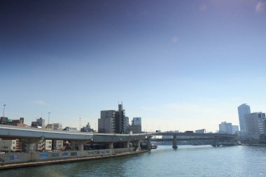 Tokyo 'nun gündüz panoramik manzarası 