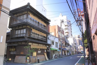 Eski geleneksel Japon mimari detayı. 