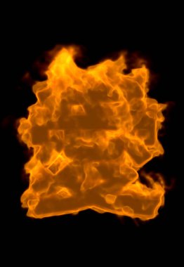  Siyah arka planda ateş alevleri olan Japon hiyeroglifleri.