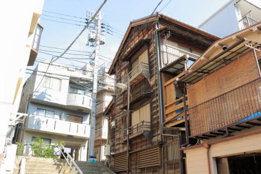 Eski geleneksel Japon mimari detayı.