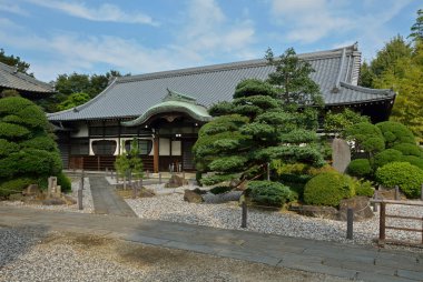 Çarpıcı bir antik Japon tapınağının etkileyici fotoğrafı.