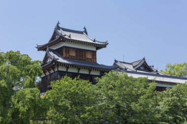 Geleneksel Japon tapınağının görkemli manzarası