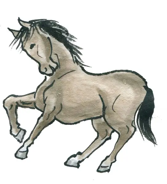 Ручной Рисунок Лошади Акварелью — стоковое фото