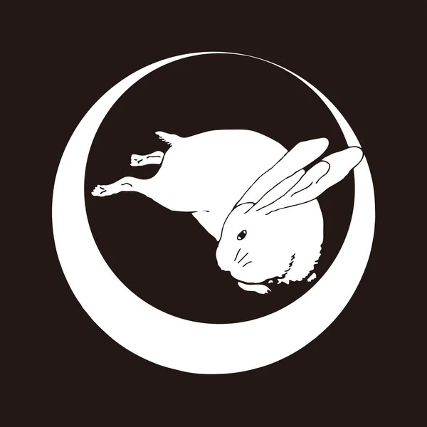 traditional Japanese family crest logo illustration, rabbit