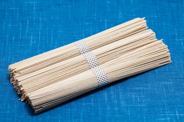Uncooked soba noodles. Traditional Japanese noodles