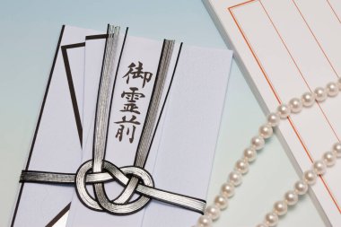 Geleneksel Japon cenazesi zarfları, kapatın.