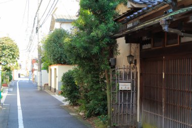 Eski geleneksel Japon mimari detayı. 