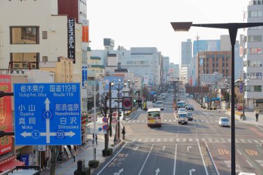 Utsunomiya şehir merkezi, Tochigi Bölgesi, Japonya