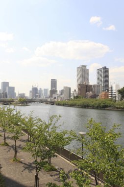 Tokyo şehir mimarisinin gündüz manzarası, Japonya