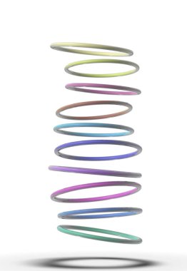 Renkli spiraller. Çemberlerin 3d çizimi 