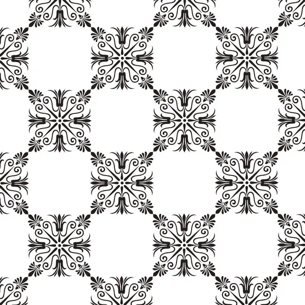 Naadloos Patroon Met Zwart Wit Geometrische Vormen — Stockfoto