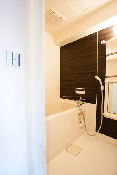 Casa Banho Com Banheira Branca Apartamento Branco — Fotografia de Stock