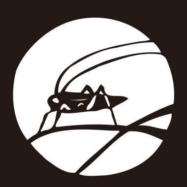 böcek logo şablonu, siyah ve beyaz illüstrasyon