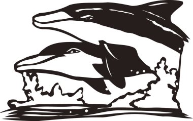 Çizgi film yunuslarının çizimi