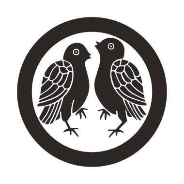 Geleneksel Japon aile arması illüstrasyonu            