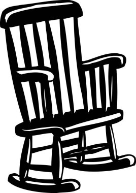 Beyaz arkaplanda izole edilmiş sallanan sandalye çizimi