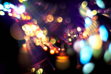 sönmüş ışıklar arkaplanı, renkli ışıkların soyut arkaplanı ve bokeh                