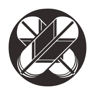 Geleneksel Japon aile arması illüstrasyonu            