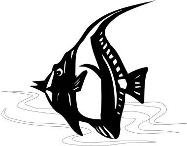 Balık vektörü simgesi. Deniz Gıda illüstrasyon sembolü. Çiftlik Elemanı logosu.