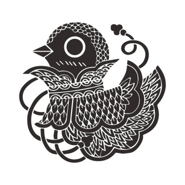 Geleneksel Japon aile arması illüstrasyonu            