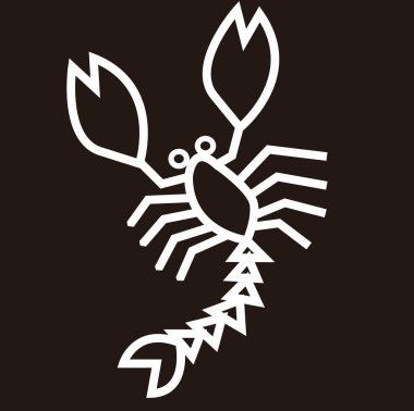 Kanser simgesi, beyaz arkaplanda izole edilmiş basit siyah beyaz illüstrasyon