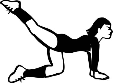 Yoga yapan bir kadın silueti.