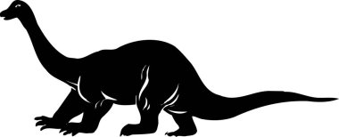 Beyaz arkaplanda siyah dinozor