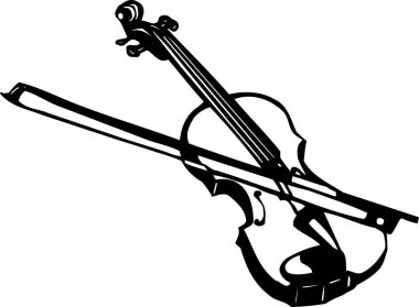  Siyah-beyaz keman eskizinin çizimi