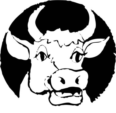 inek başı çizim ağı illüstrasyonu