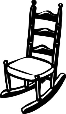 Beyaz arkaplanda izole edilmiş bir sandalyenin çizimi